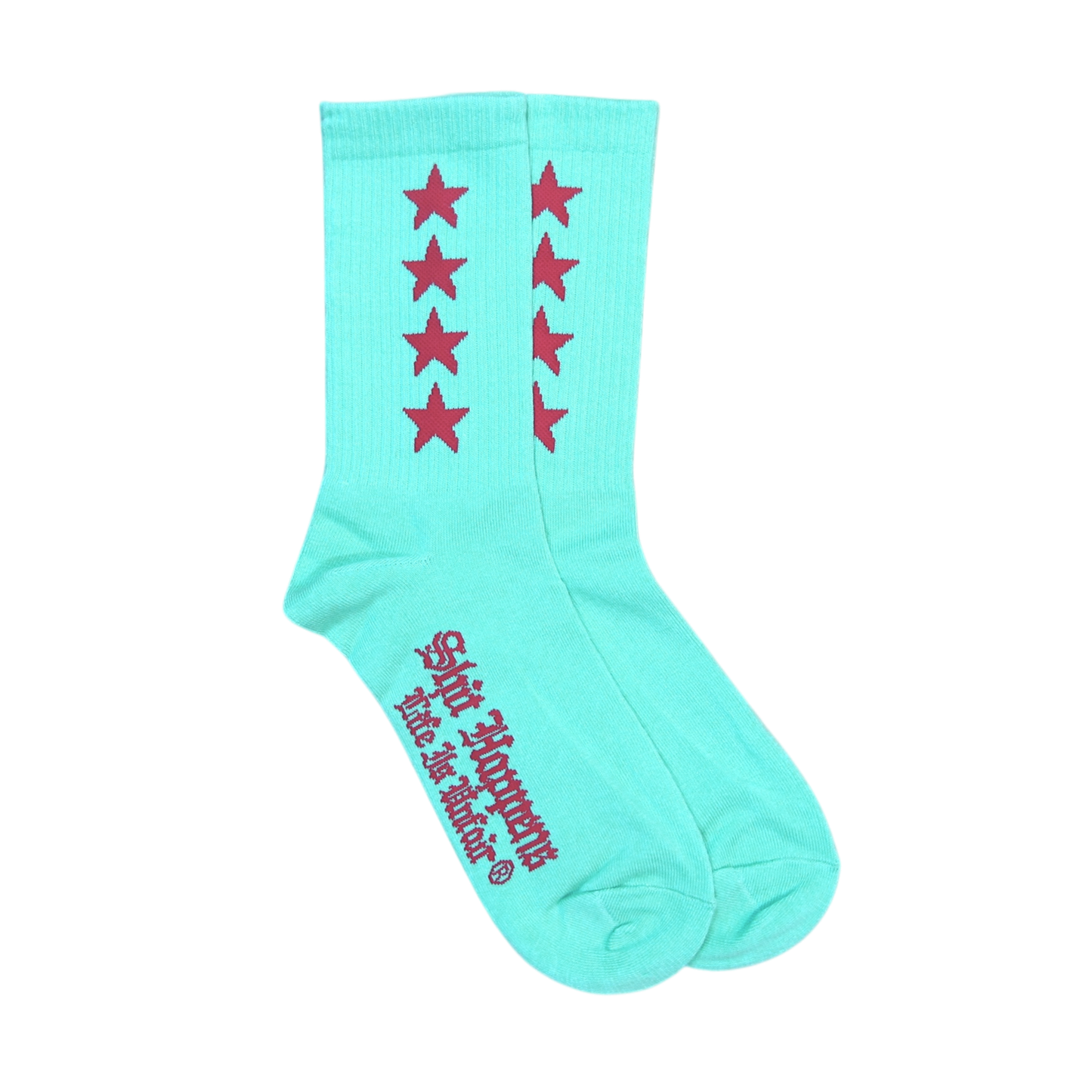 4 Star Socks (Mint Green/Red)