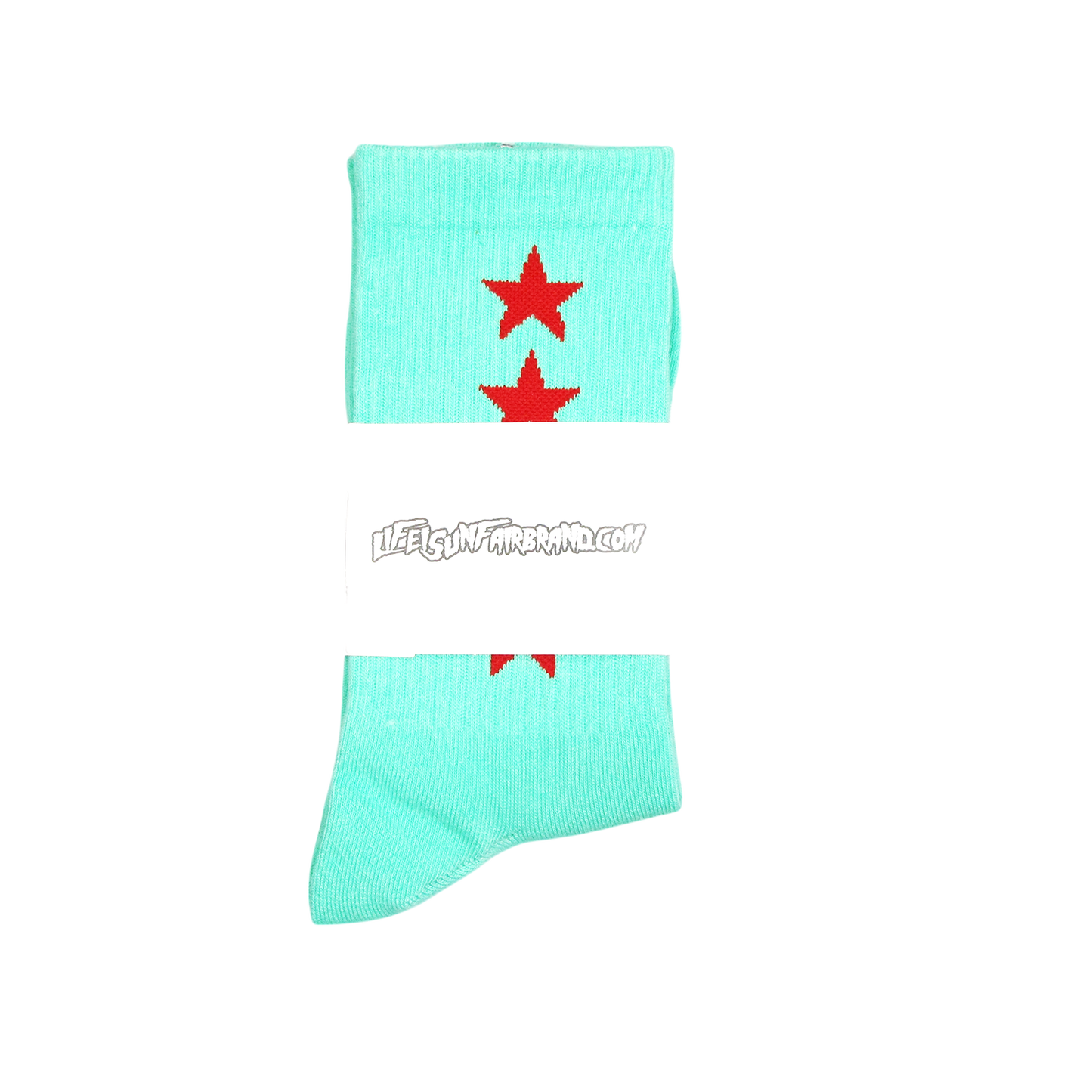 4 Star Socks (Mint Green/Red)
