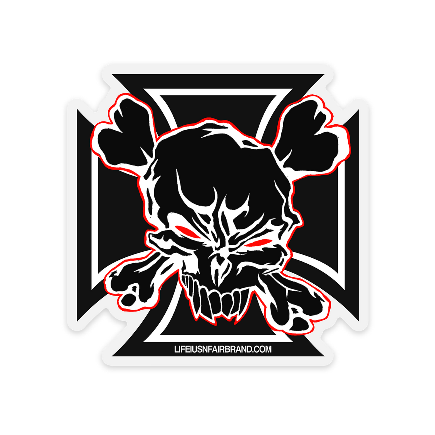 Iron Cross Sticker (Black/Red)