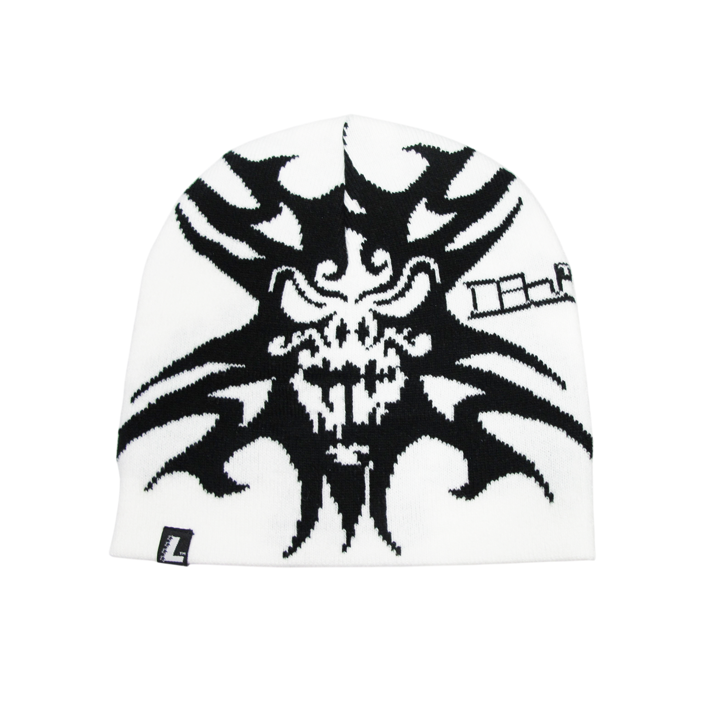 Tribal Demon Beanie (White/Black)
