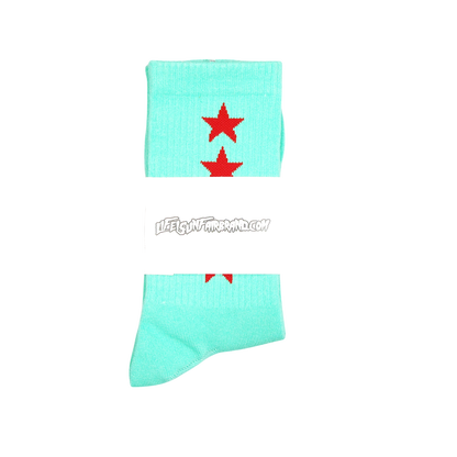 4 Star Socks (Mint Green/Red)