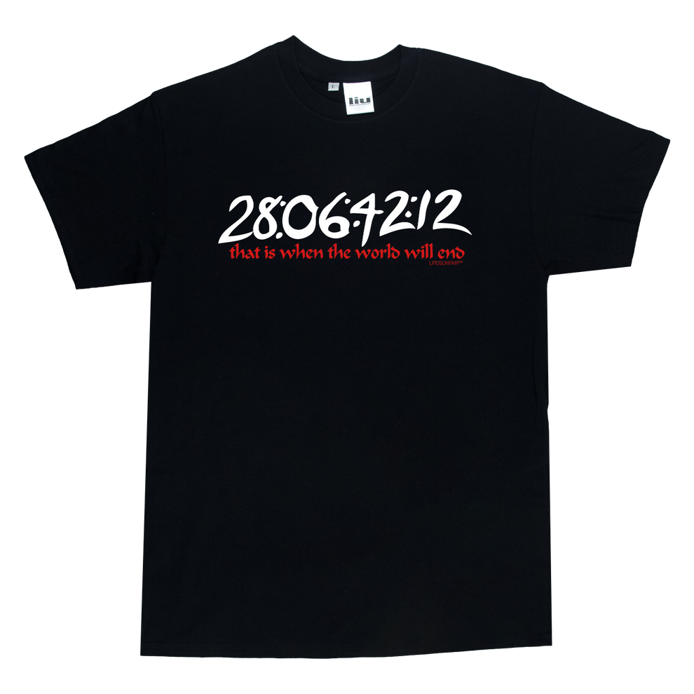 Donnie Darko 28:06:42:12 Tee (Black) – LIFE IS UNFAIR BRAND