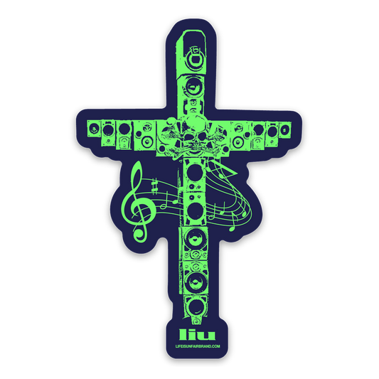 Speaker Cross Sticker (Green/Navy)