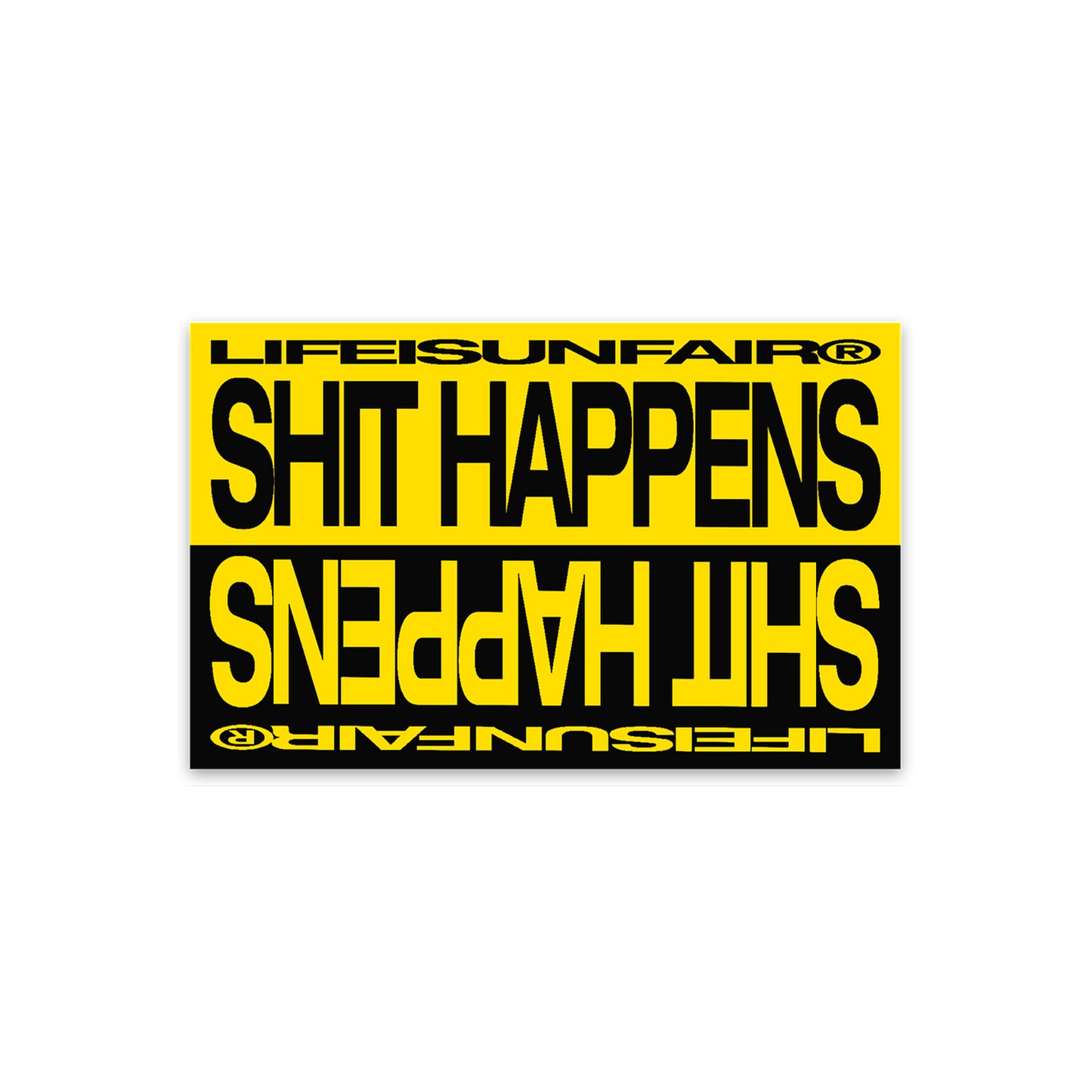 Shit Happens Sticker (Black/Yellow)