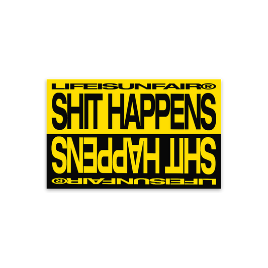 Shit Happens Sticker (Black/Yellow)