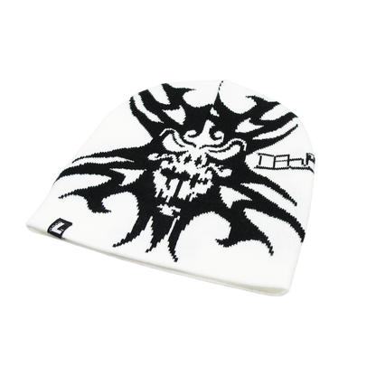 Tribal Demon Beanie (White/Black)