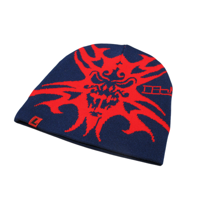 Tribal Demon Beanie (Navy/Red)