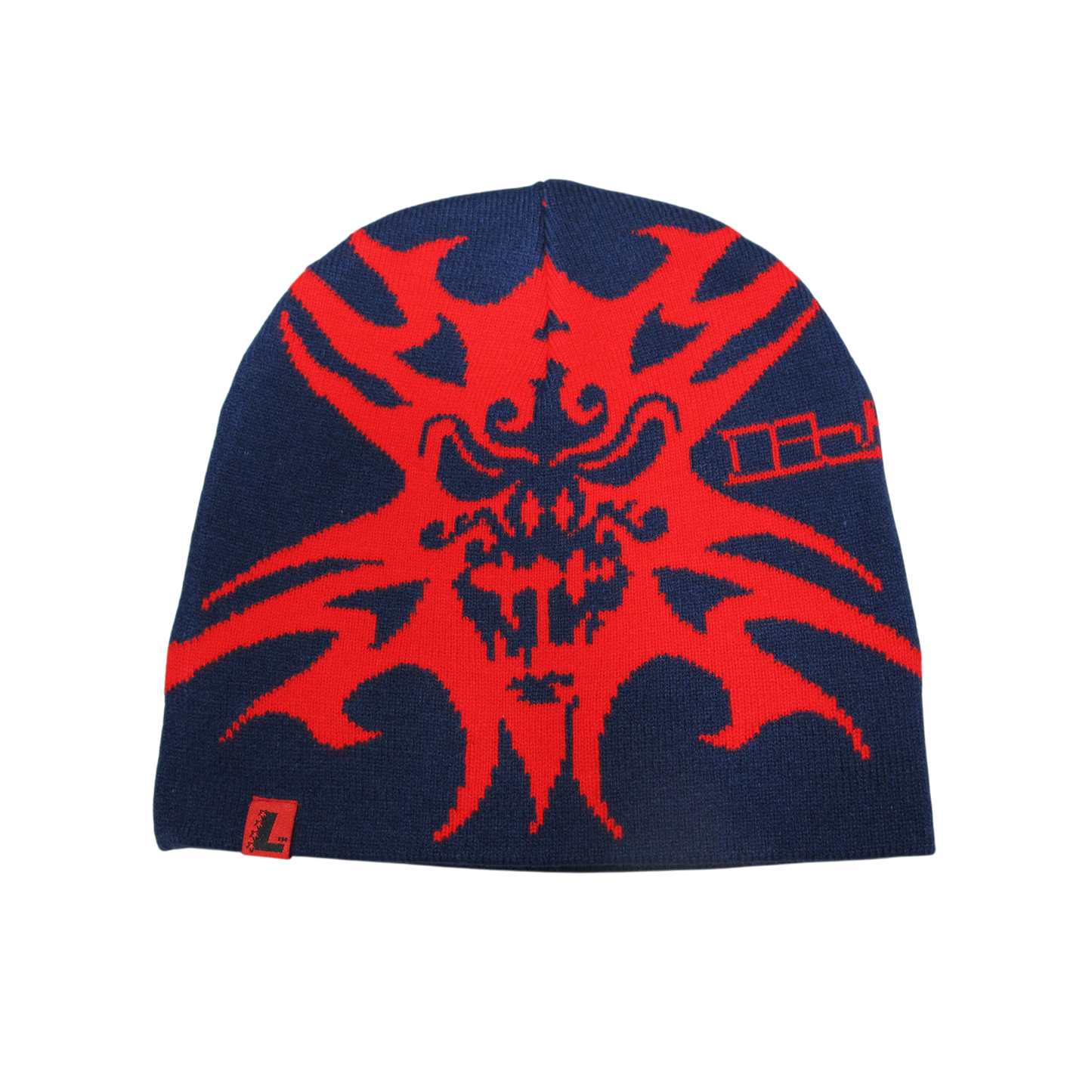 Tribal Demon Beanie (Navy/Red)